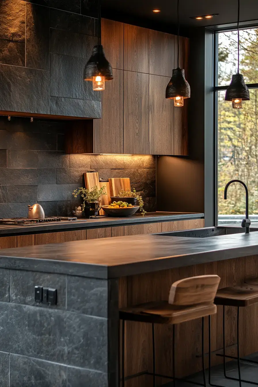 29 Dark Rustic Kitchen Ideas That Nail the Cozy Cabin Mood dark rustic kitchen