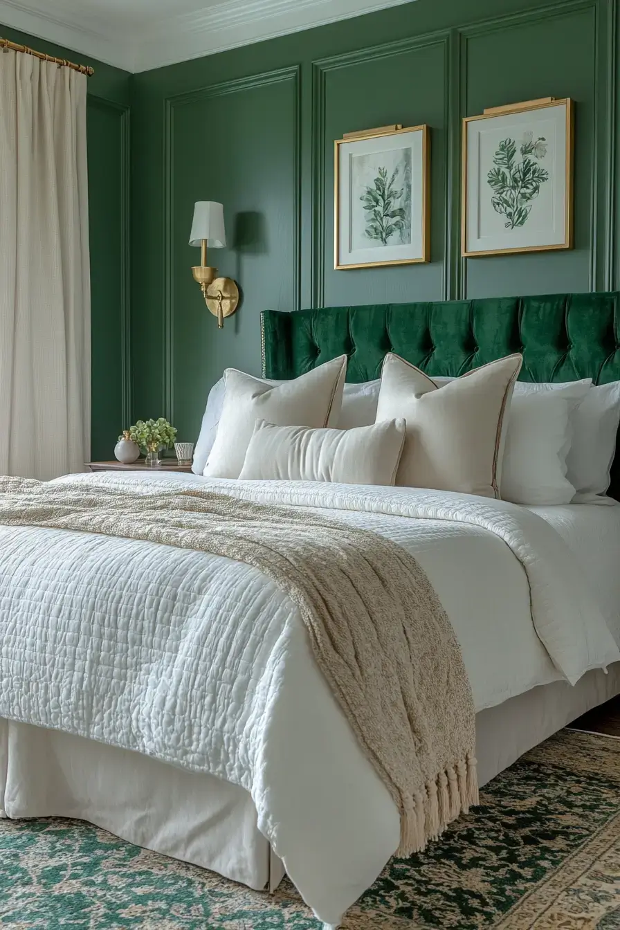 29 Emerald Green Bedroom Ideas for a Deep, Restful Retreat emerald green bedroom