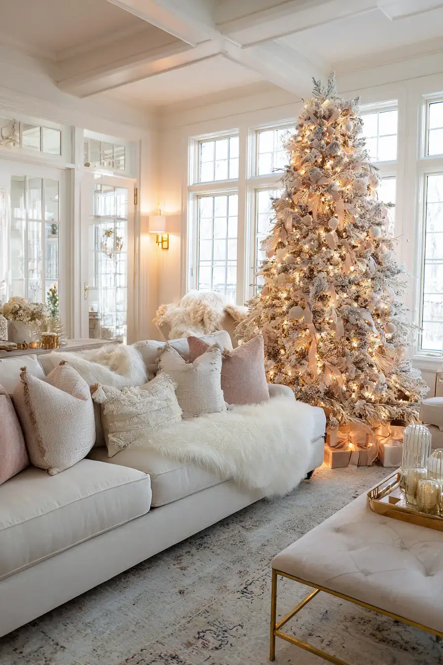 29 Christmas Living Room Setups That Feel Like a Real Holiday Evening christmas living room