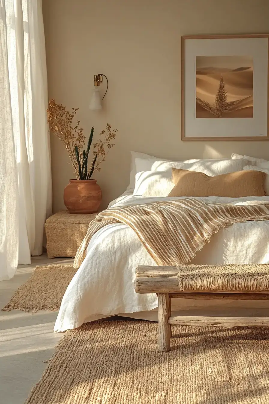 29 Minimalist Boho Bedroom Ideas That Balance Bare and Cozy minimalist boho bedrooms