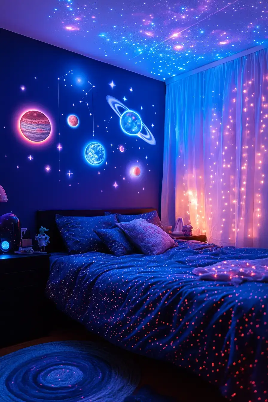 29 Space Themed Bedroom Ideas That Feel Like a Quiet Orbit space themed bedroom