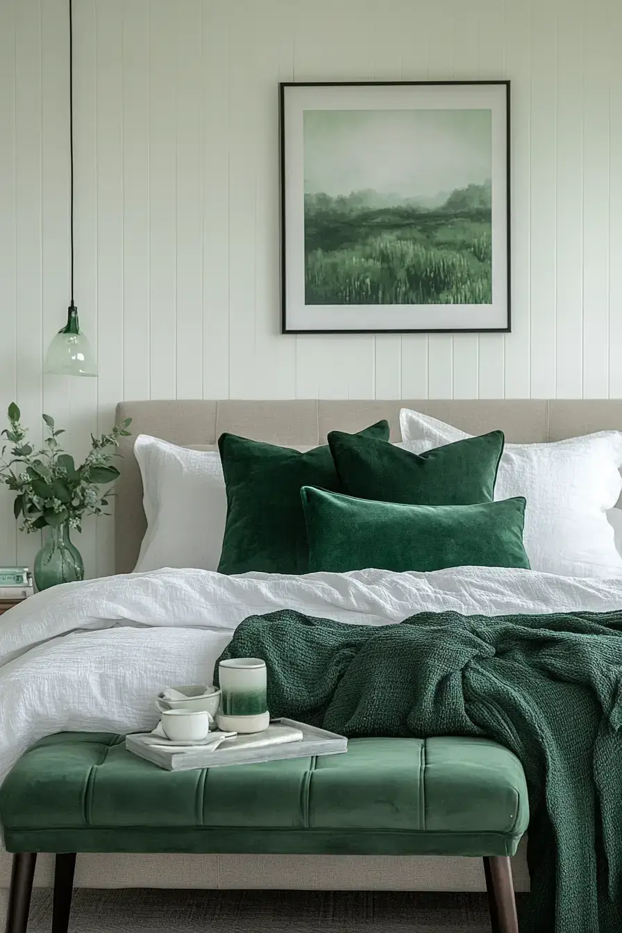 29 Emerald Green Bedroom Ideas for a Deep, Restful Retreat emerald green bedroom