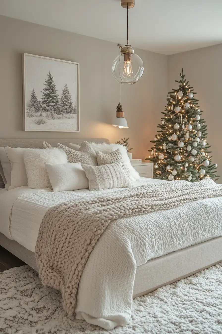 31 Christmas Bedroom Ideas That Feel Warm Without the Glitter Overload christmas bedroom