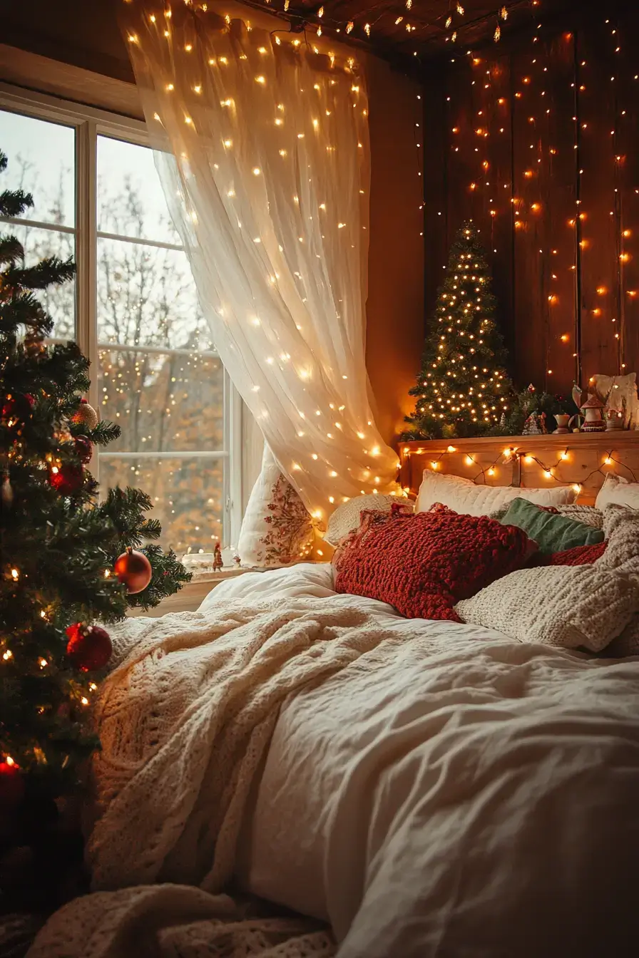31 Christmas Bedroom Ideas That Feel Warm Without the Glitter Overload christmas bedroom