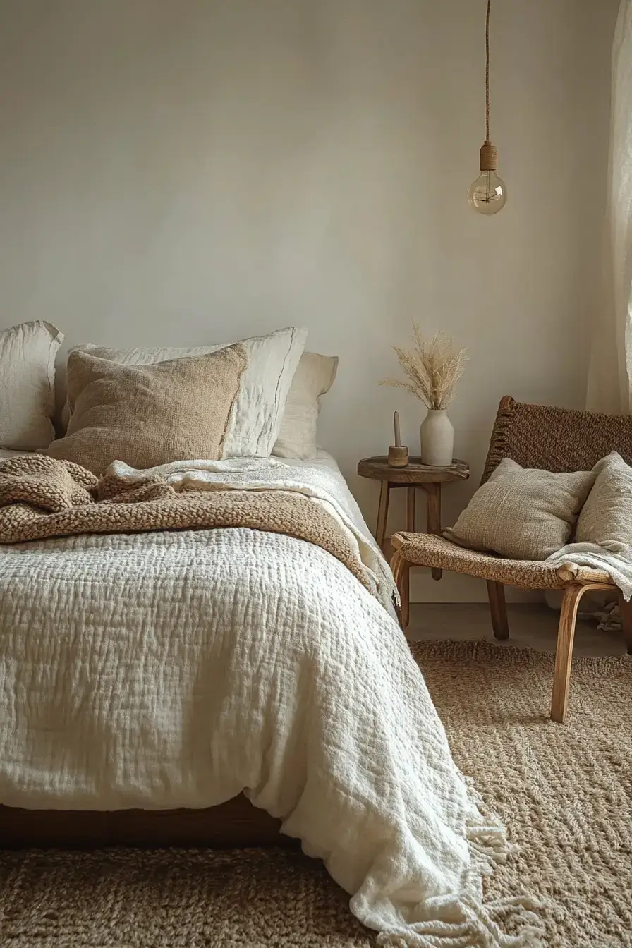 29 Minimalist Boho Bedroom Ideas That Balance Bare and Cozy minimalist boho bedrooms