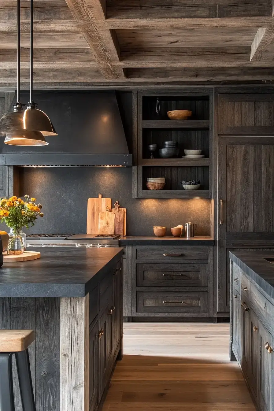 29 Dark Rustic Kitchen Ideas That Nail the Cozy Cabin Mood dark rustic kitchen