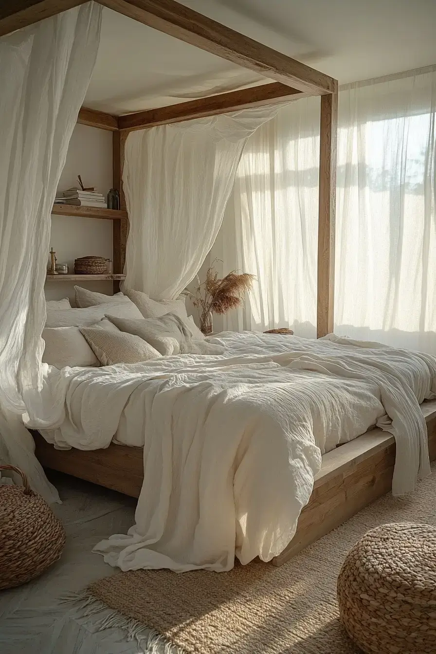 29 Minimalist Boho Bedroom Ideas That Balance Bare and Cozy minimalist boho bedrooms