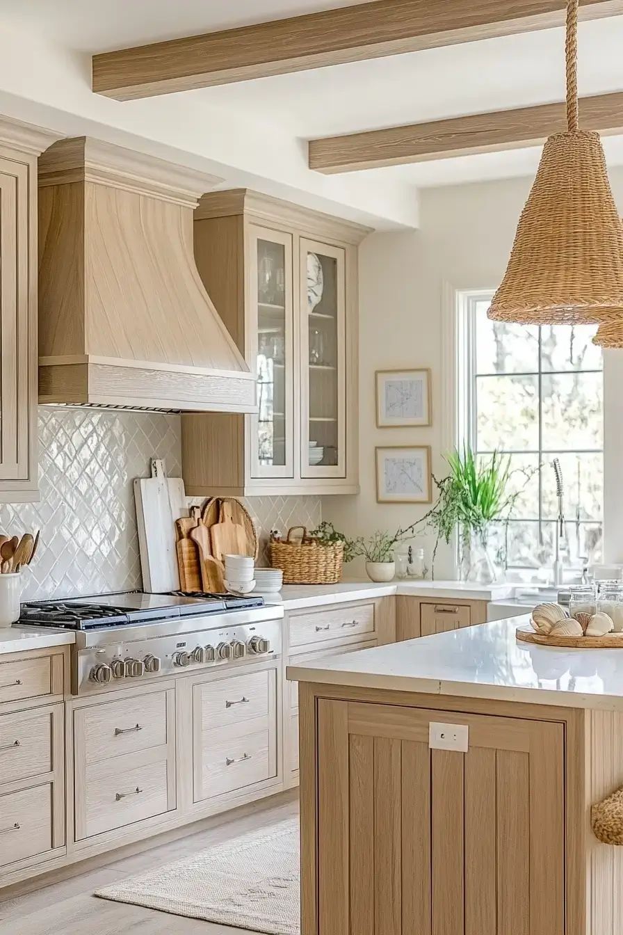 29 Modern Coastal Kitchen Ideas That Pair Marble With Driftwood modern coastal kitchen