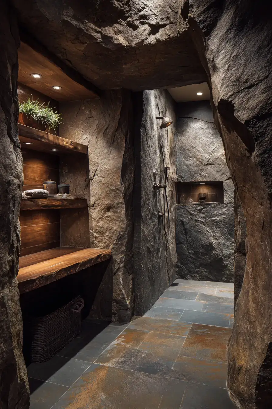 29 Rustic Walk In Shower Ideas That Bring the Cabin Spa Home rustic walk in shower ideas