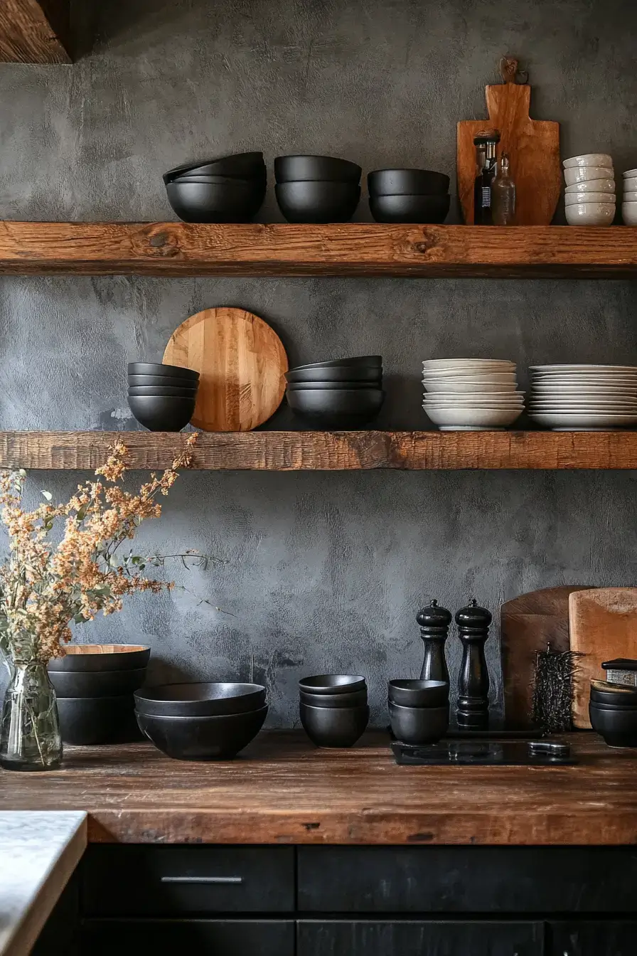 29 Dark Rustic Kitchen Ideas That Nail the Cozy Cabin Mood dark rustic kitchen