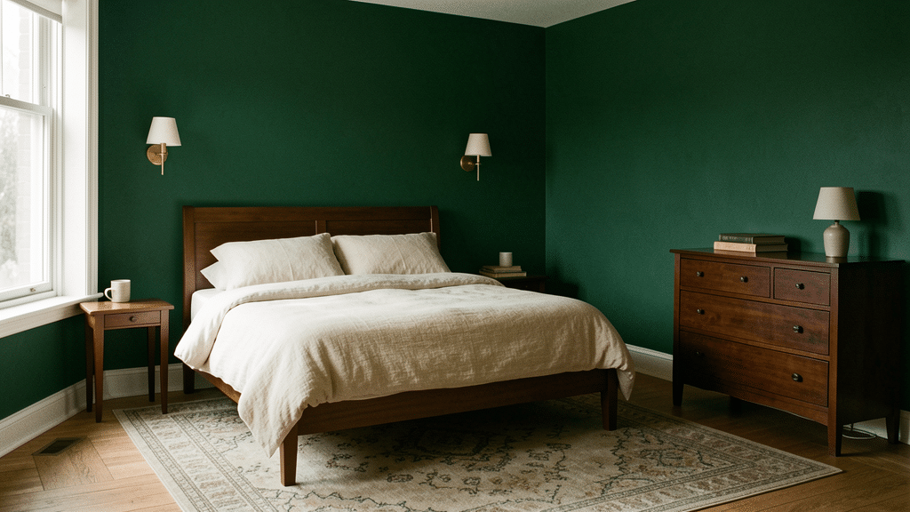 emerald green bedroom