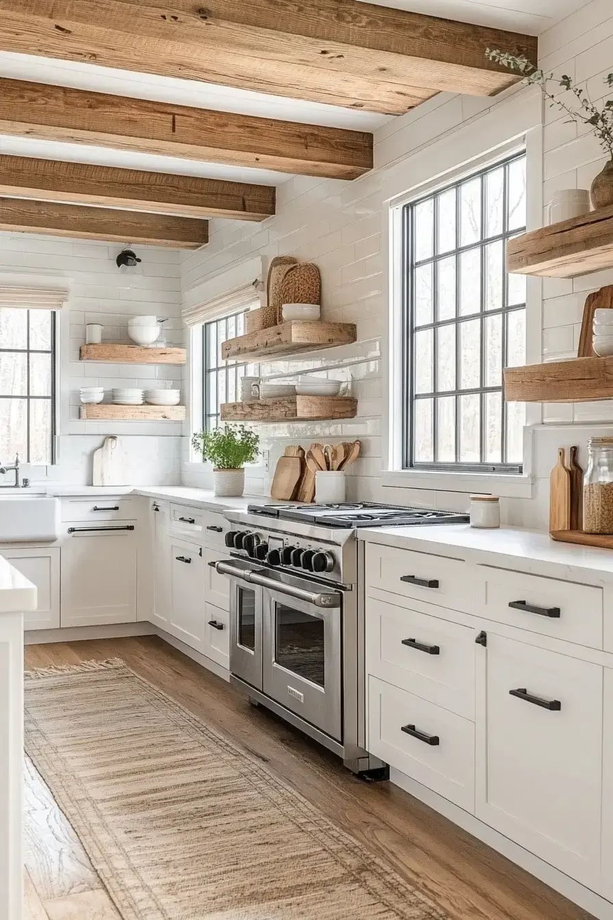 29 Farmhouse Kitchen With White Cabinets Ideas That Feel Lived-In