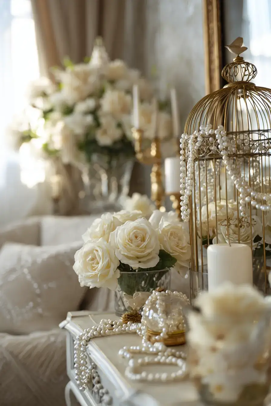 29 Vintage Birdcage Decor Ideas with an Aged Brass Cage vintage birdcage decor ideas