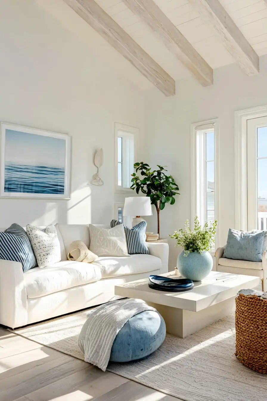 29 Beachy Living Room Ideas for an Open, Airy Space