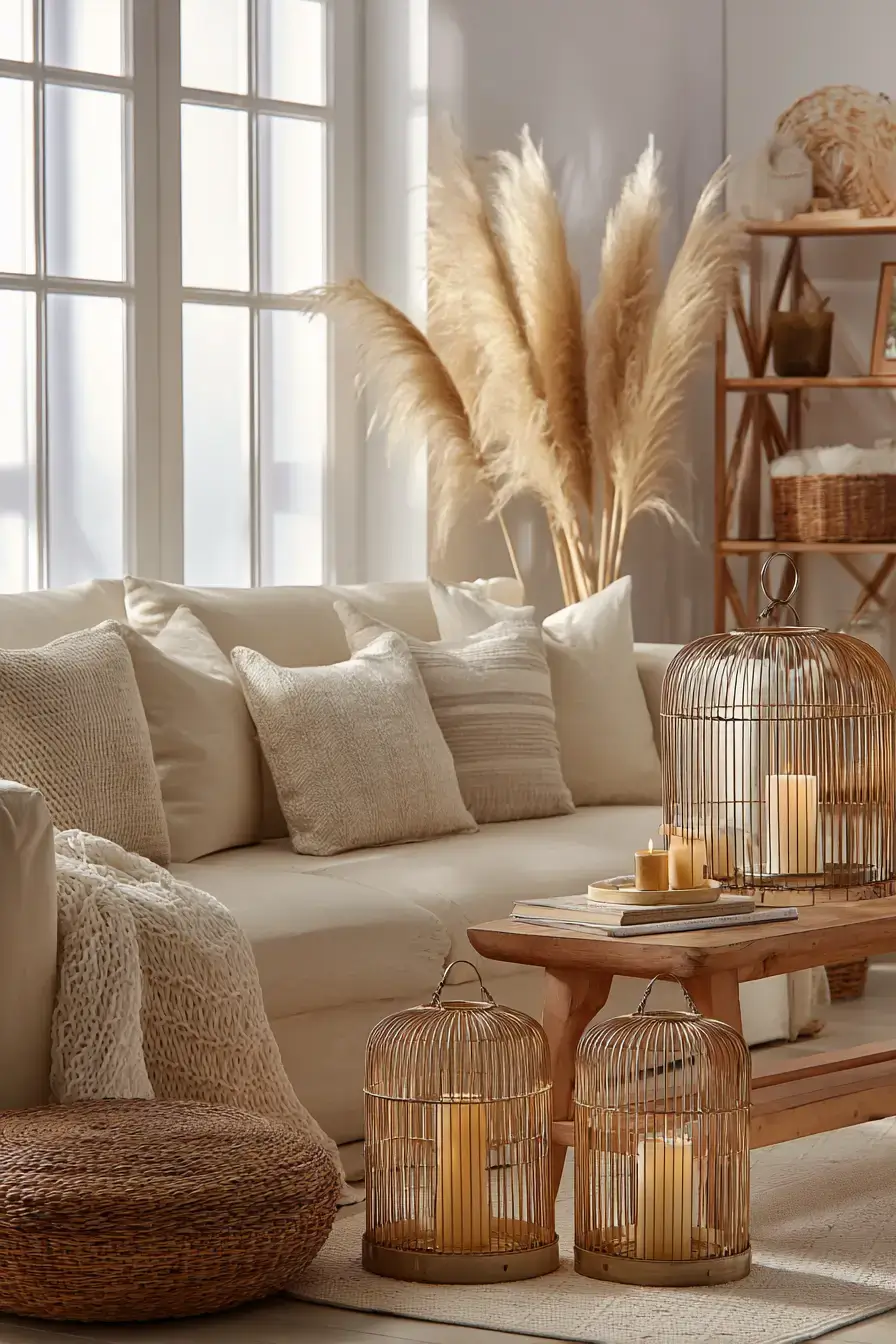 29 Vintage Birdcage Decor Ideas with an Aged Brass Cage vintage birdcage decor ideas