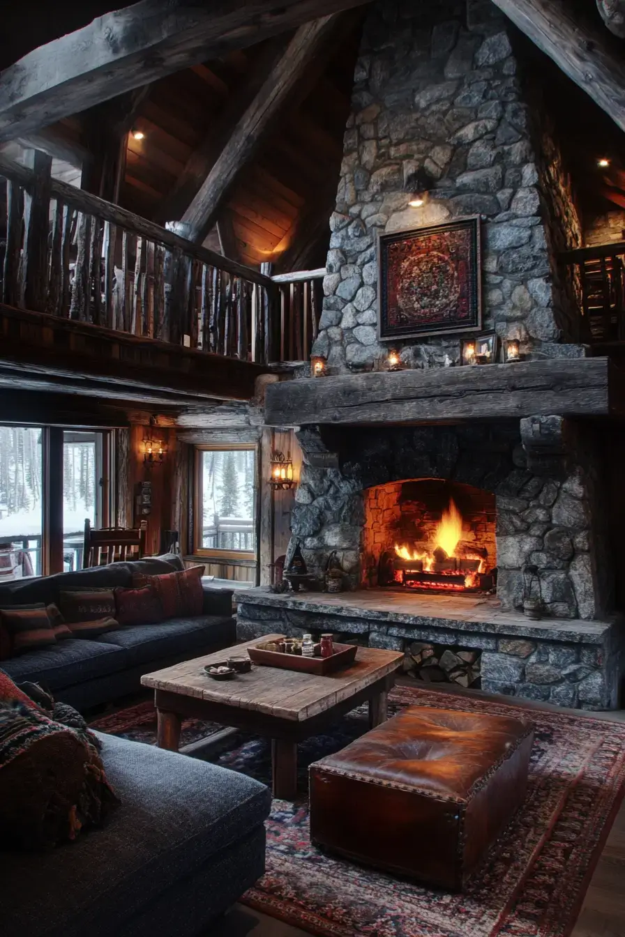 29 Warm Rustic Living Room Ideas with a Real Fireplace Feel