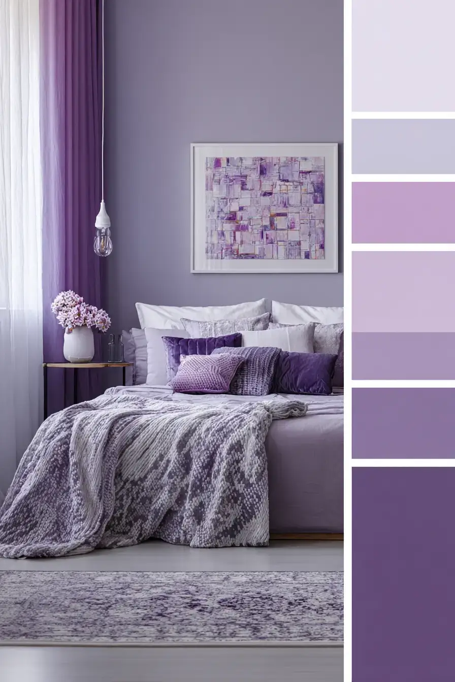 29 Purple Themed Bedroom Ideas That Make the Bold Color Feel Easy to Live With purple themed bedroom