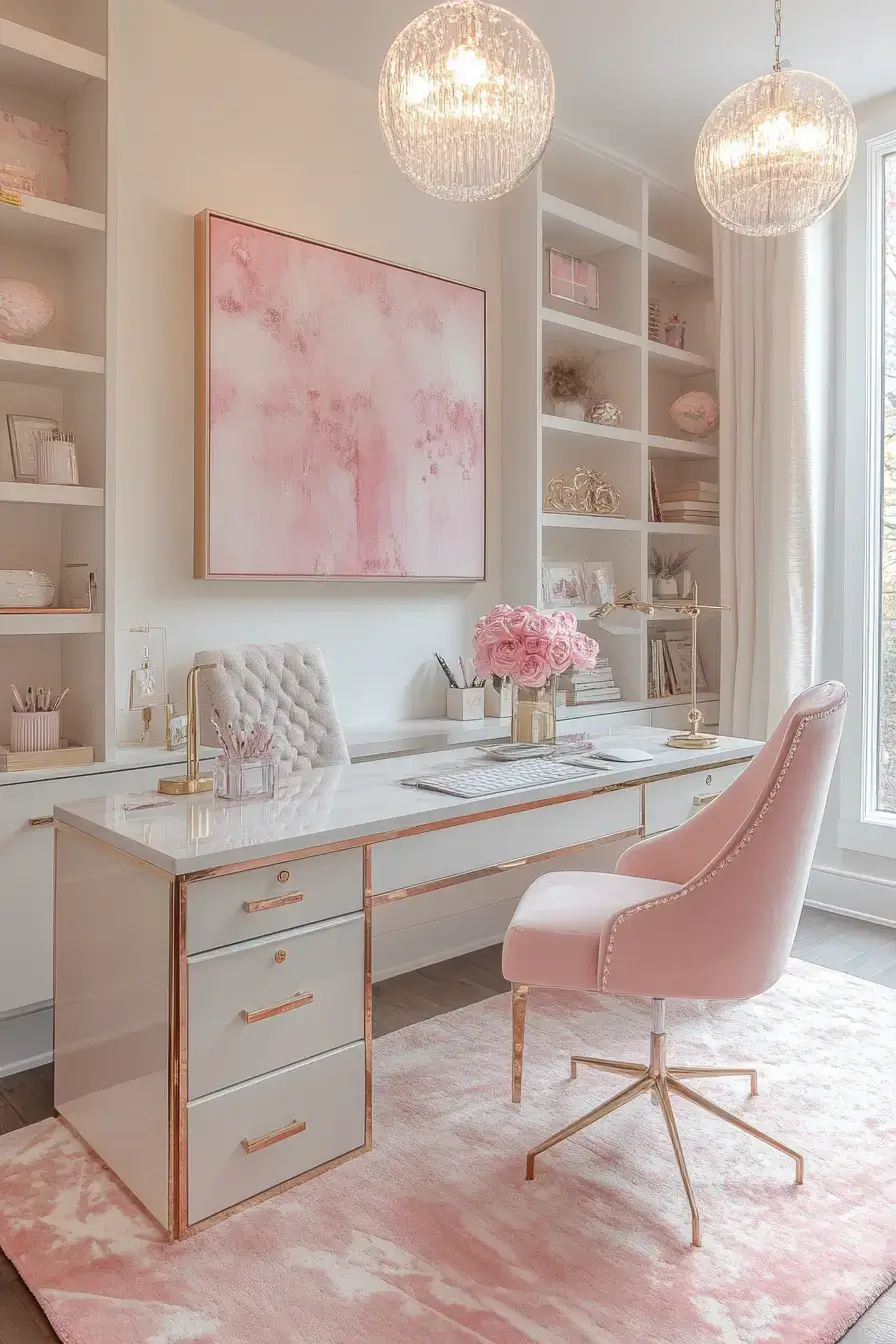 29 Dopamine Decor Office Ideas in Coral and Mustard