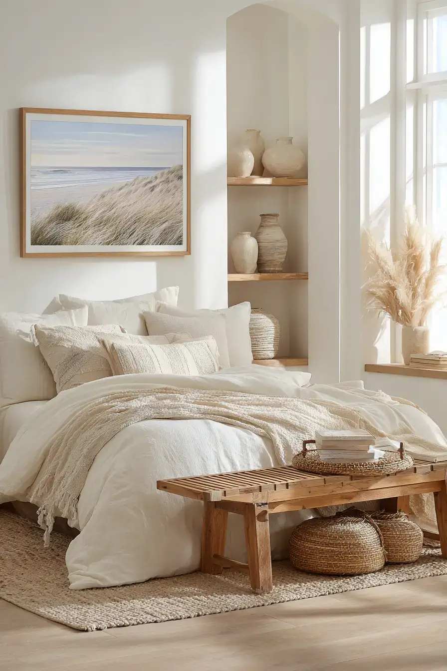 29 Beachy Boho Bedroom Ideas with a Cane Headboard