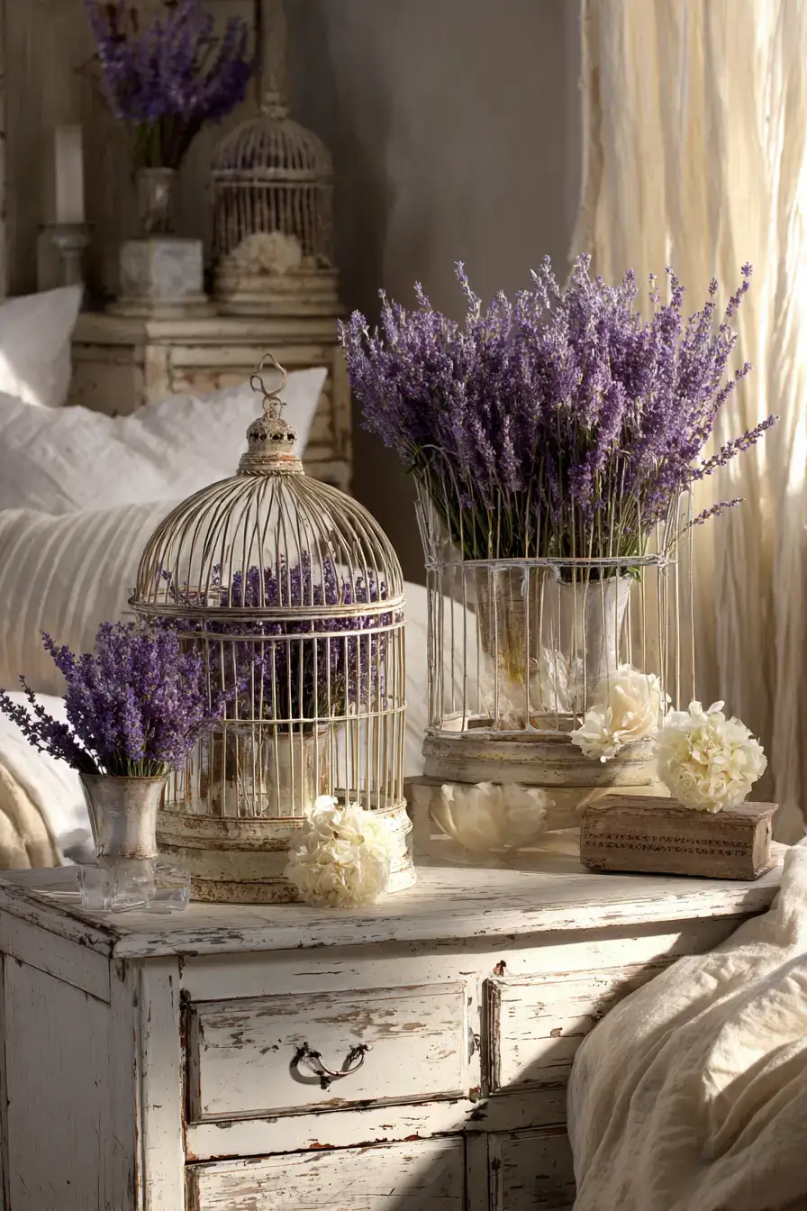 29 Vintage Birdcage Decor Ideas with an Aged Brass Cage vintage birdcage decor ideas