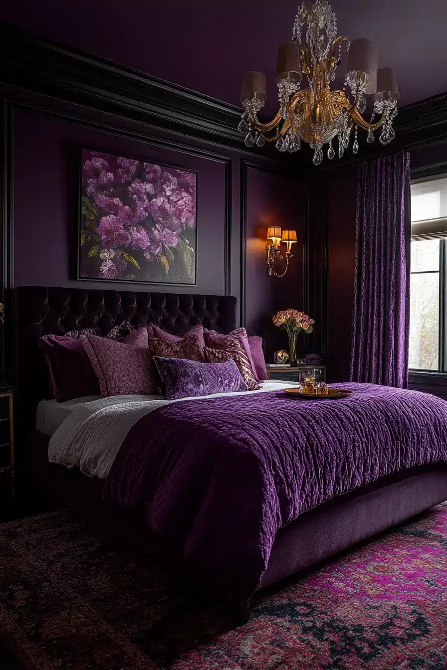 29 Purple Themed Bedroom Ideas That Make the Bold Color Feel Easy to Live With purple themed bedroom