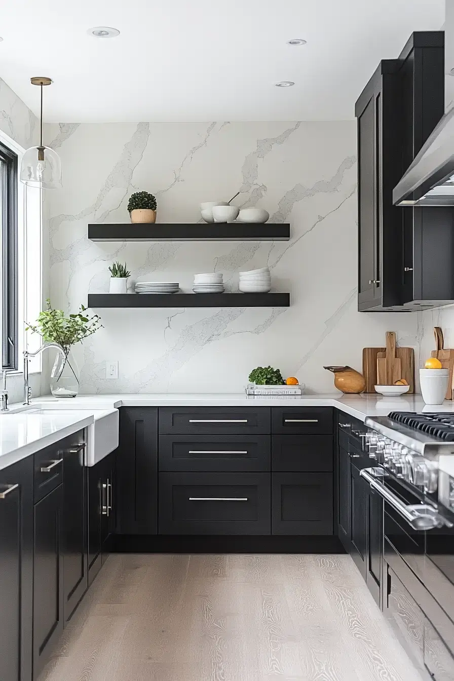 29 Two Toned Kitchen Cabinets Ideas with a Charcoal Base