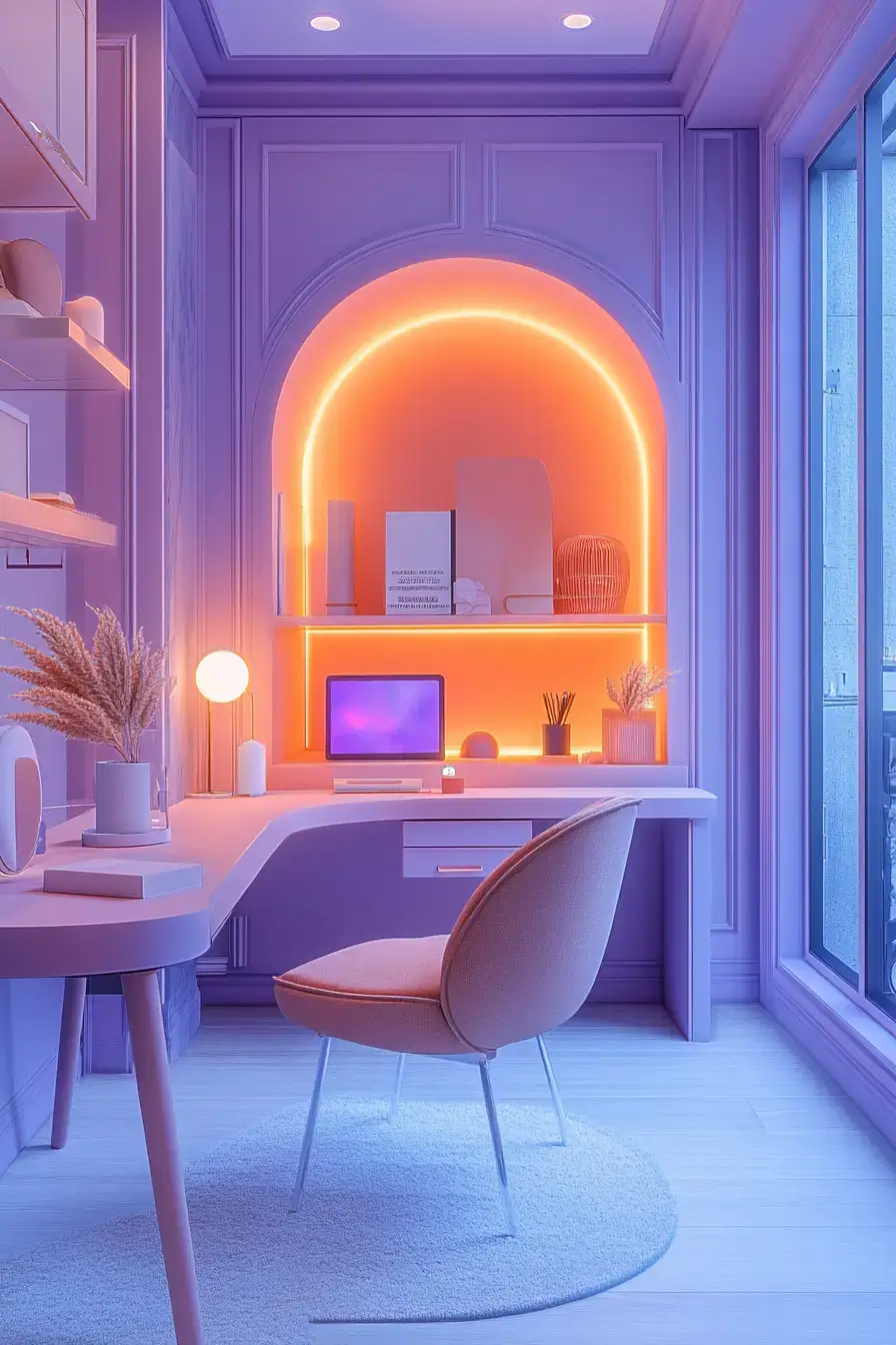 29 Dopamine Decor Office Ideas in Coral and Mustard