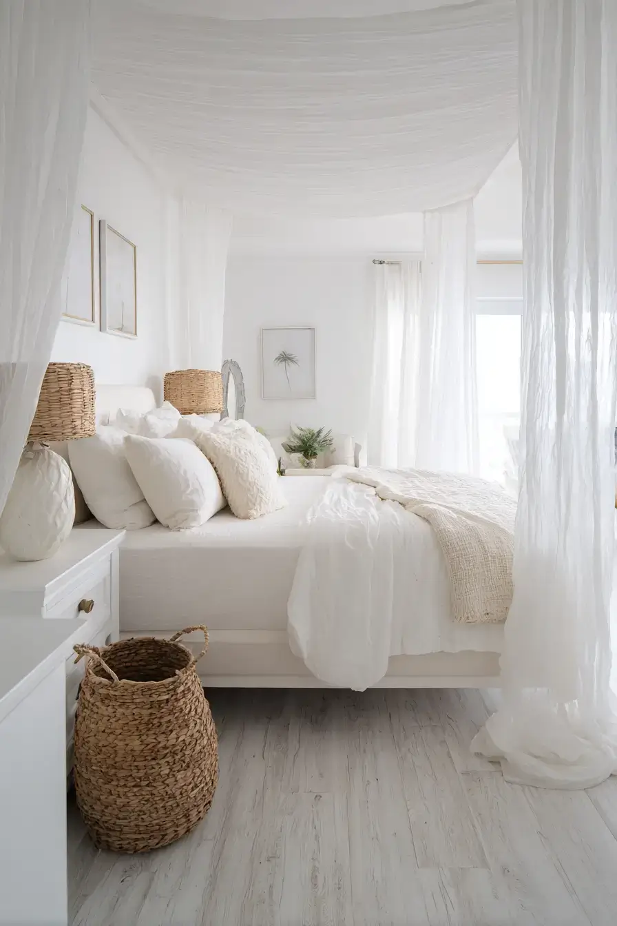 29 Beachy Boho Bedroom Ideas with a Cane Headboard
