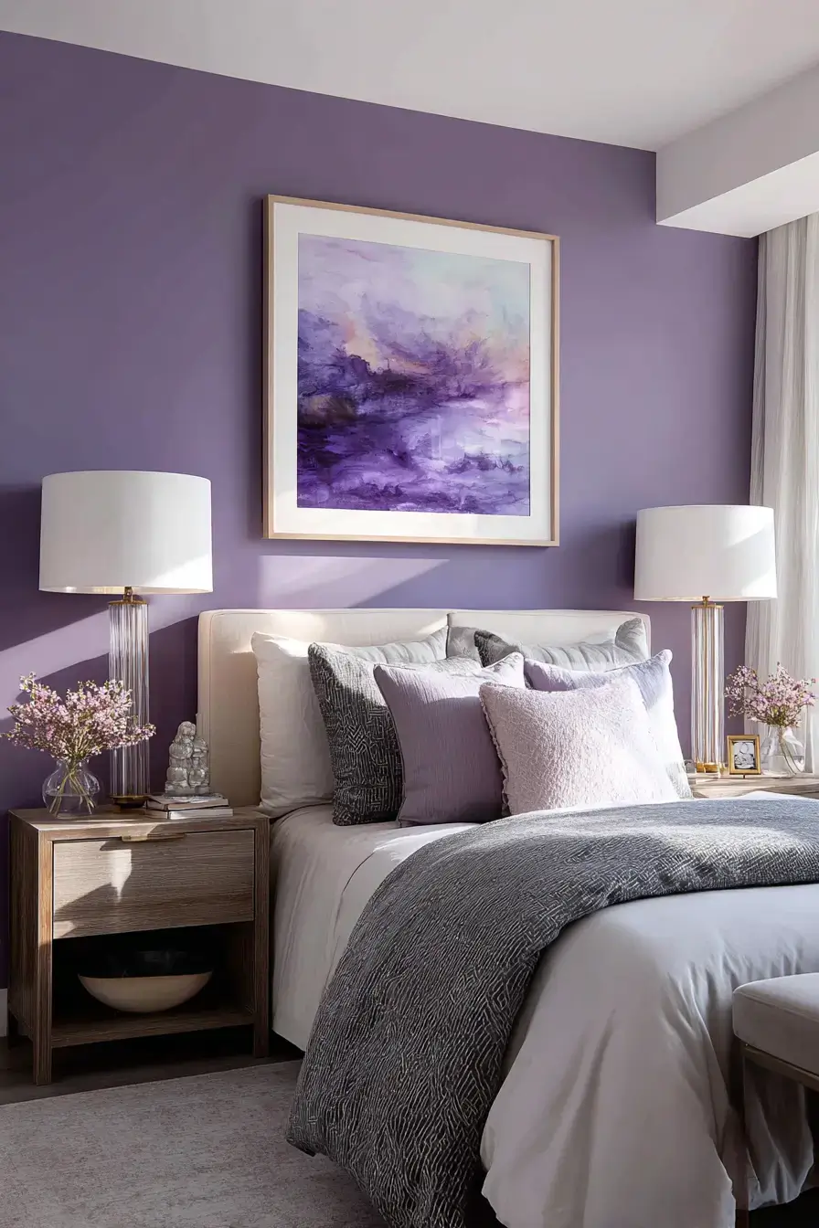 29 Purple Themed Bedroom Ideas That Make the Bold Color Feel Easy to Live With purple themed bedroom