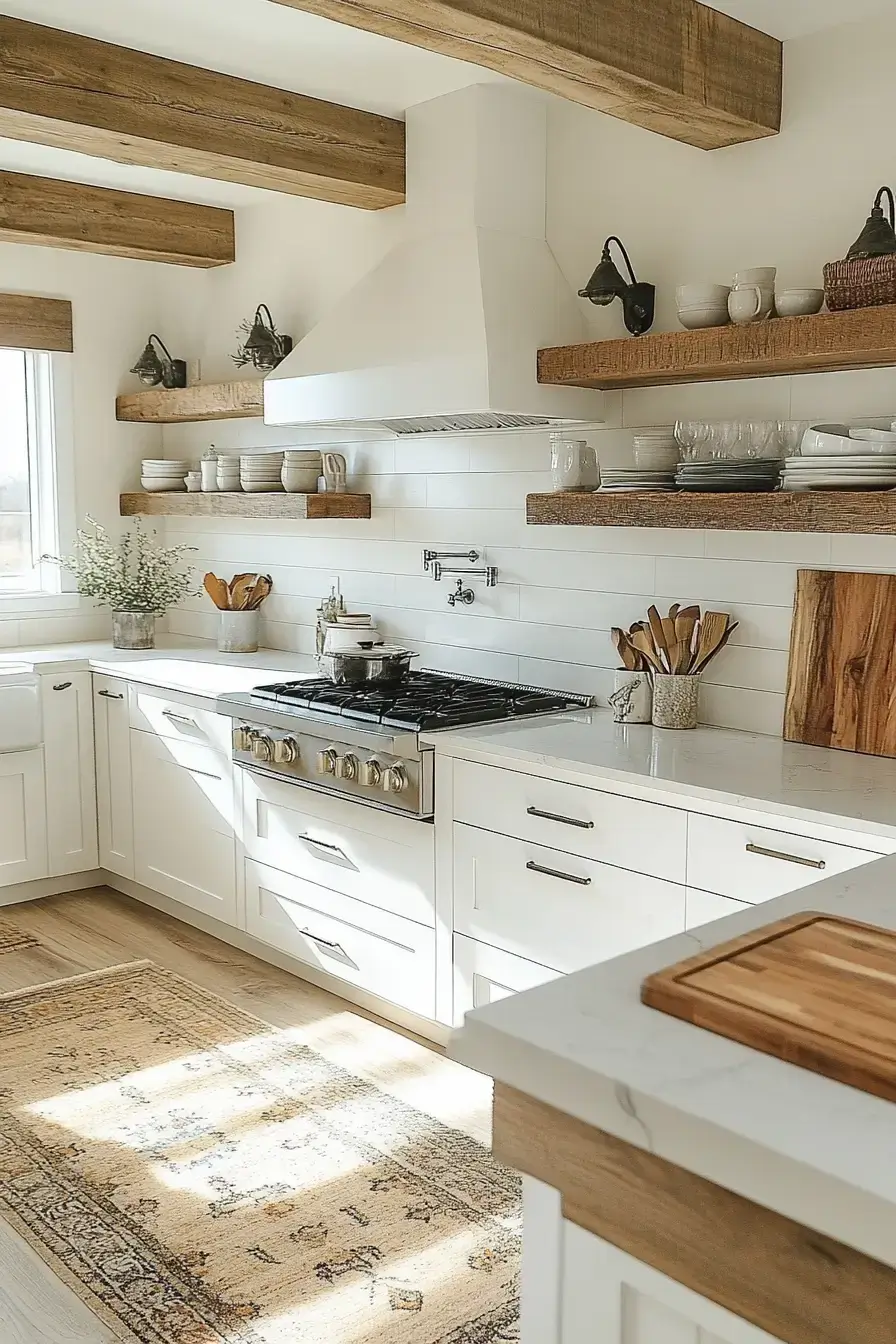 29 Farmhouse Kitchen With White Cabinets Ideas That Feel Lived-In