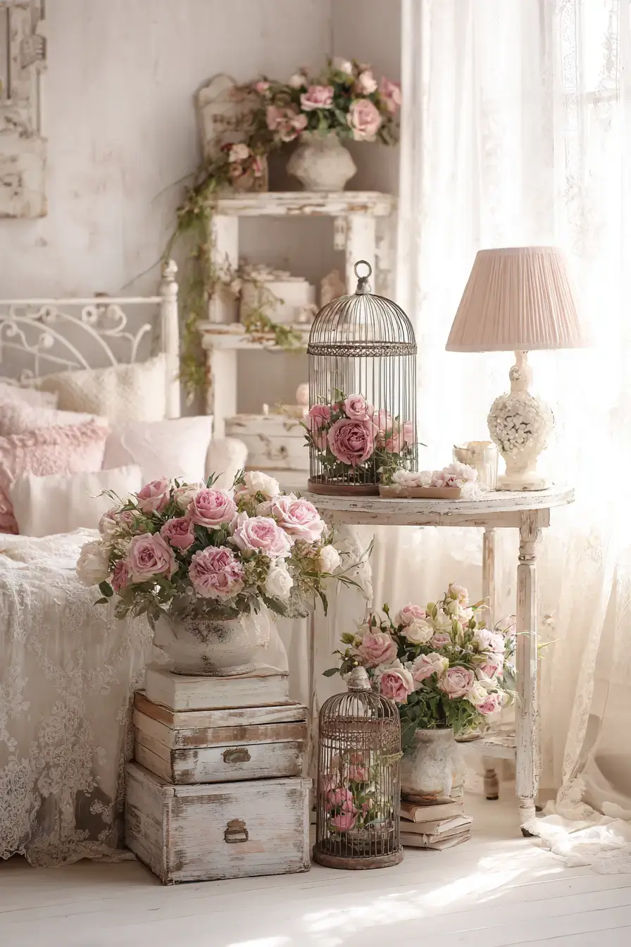 29 Vintage Birdcage Decor Ideas with an Aged Brass Cage vintage birdcage decor ideas