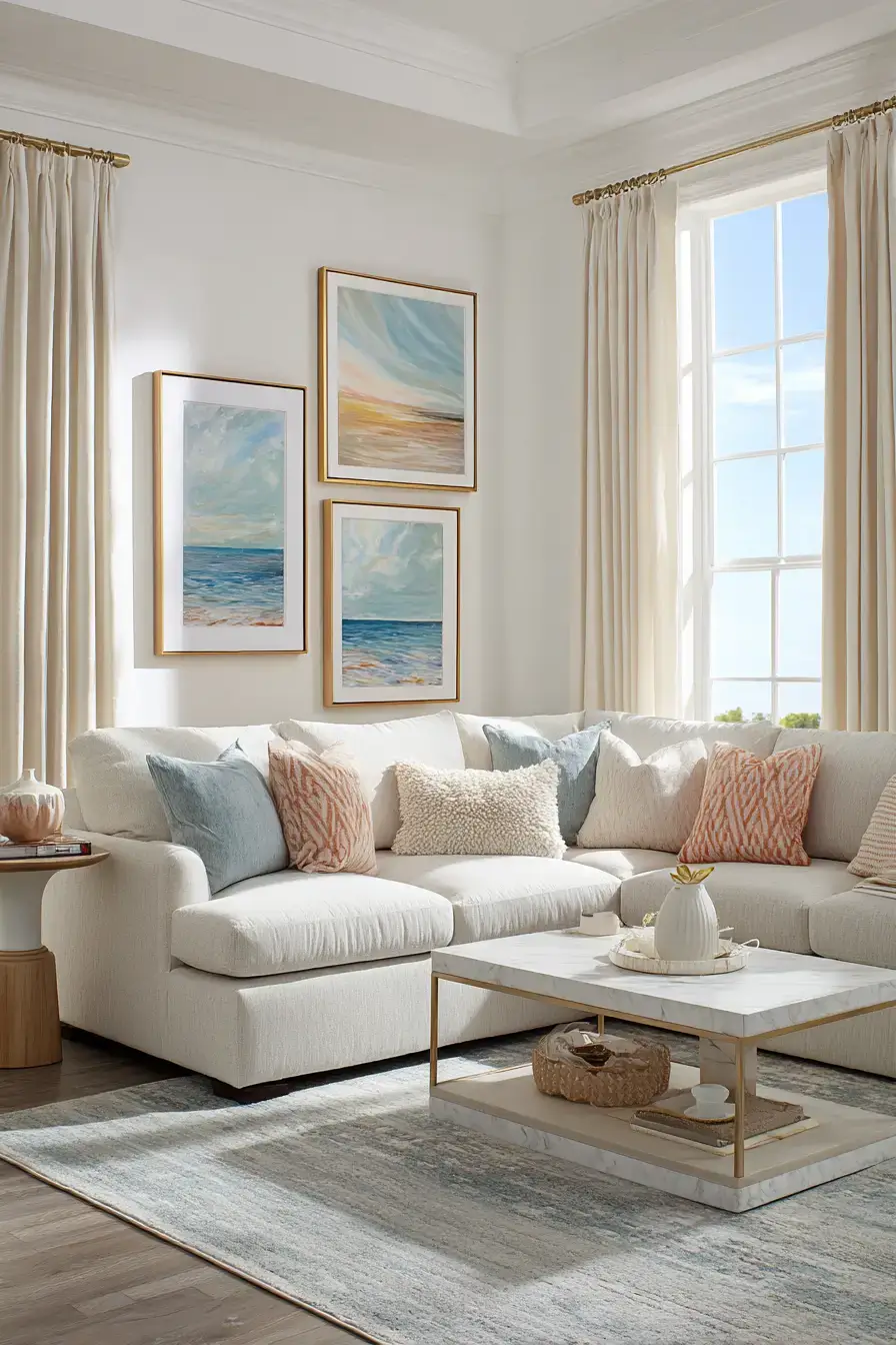 29 Beachy Living Room Ideas for an Open, Airy Space