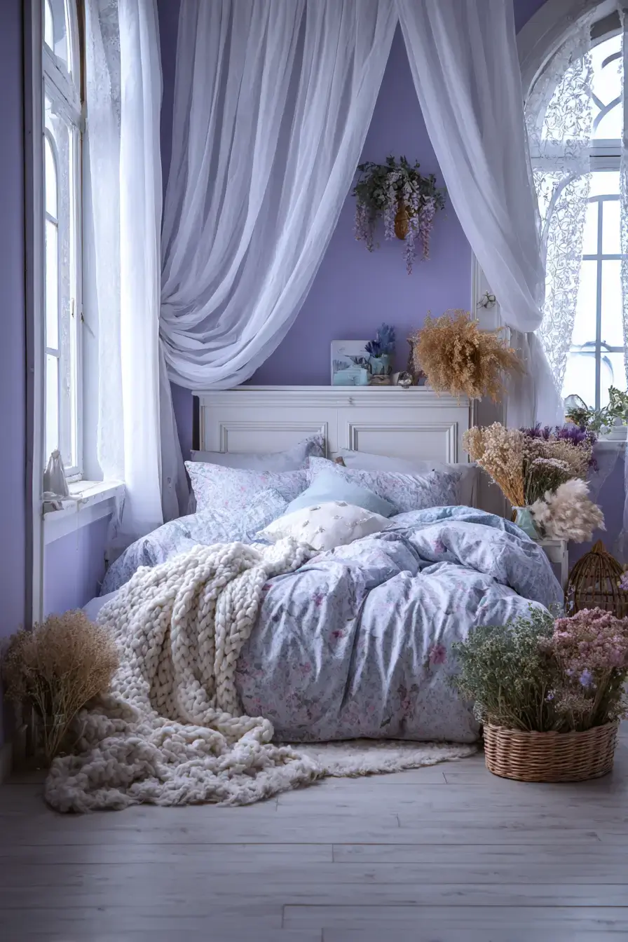 29 Purple Themed Bedroom Ideas That Make the Bold Color Feel Easy to Live With purple themed bedroom