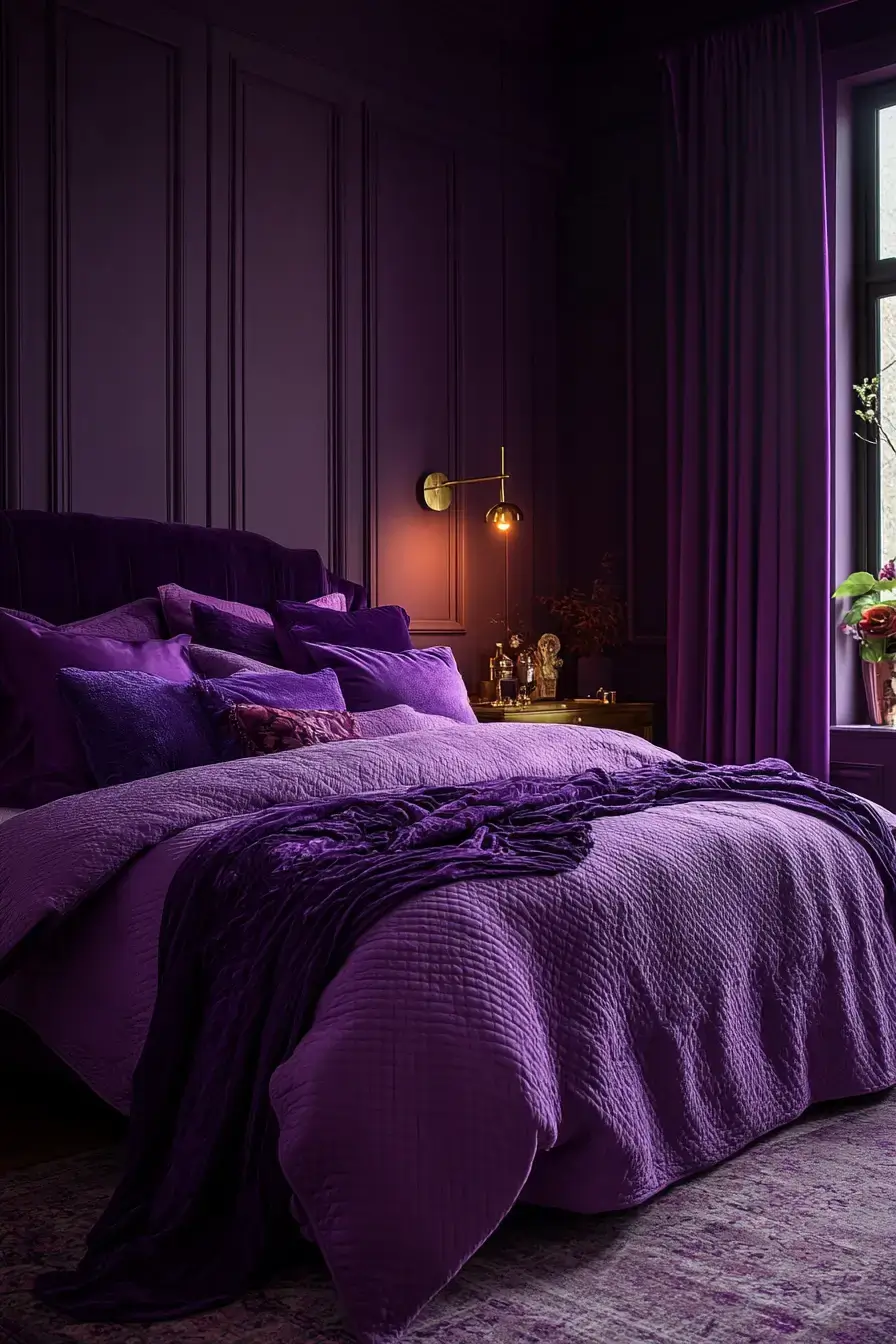 29 Purple Room Decor Ideas with a Plum Accent Wall