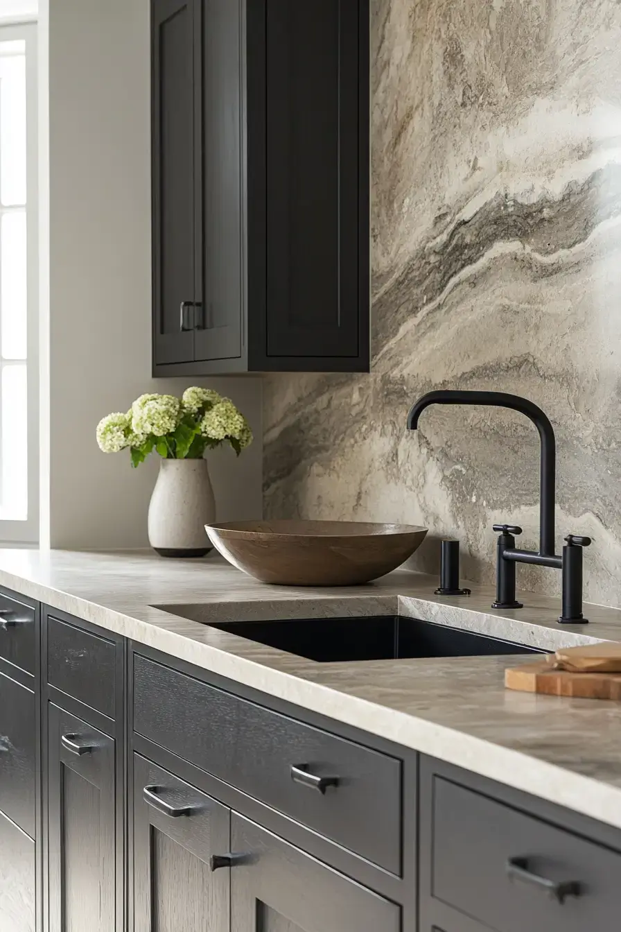 29 Two Toned Kitchen Cabinets Ideas with a Charcoal Base