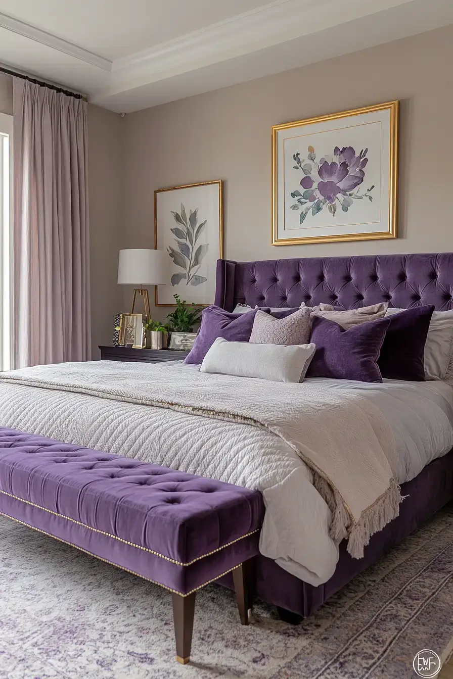29 Purple Themed Bedroom Ideas That Make the Bold Color Feel Easy to Live With purple themed bedroom