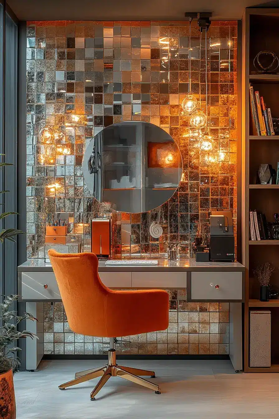 29 Dopamine Decor Office Ideas in Coral and Mustard