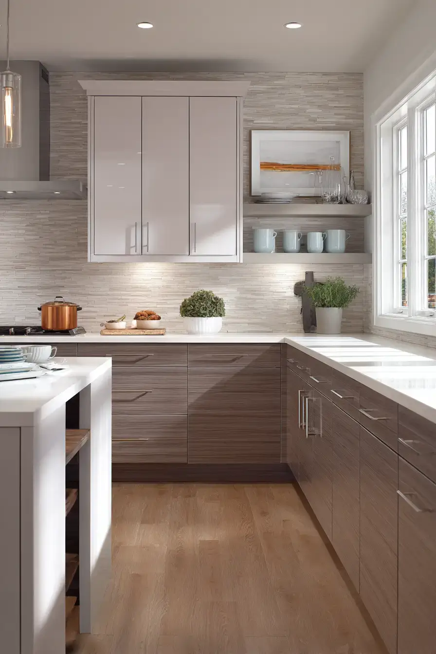 29 Two Tone Kitchen Cabinets Ideas with an Olive and White Split