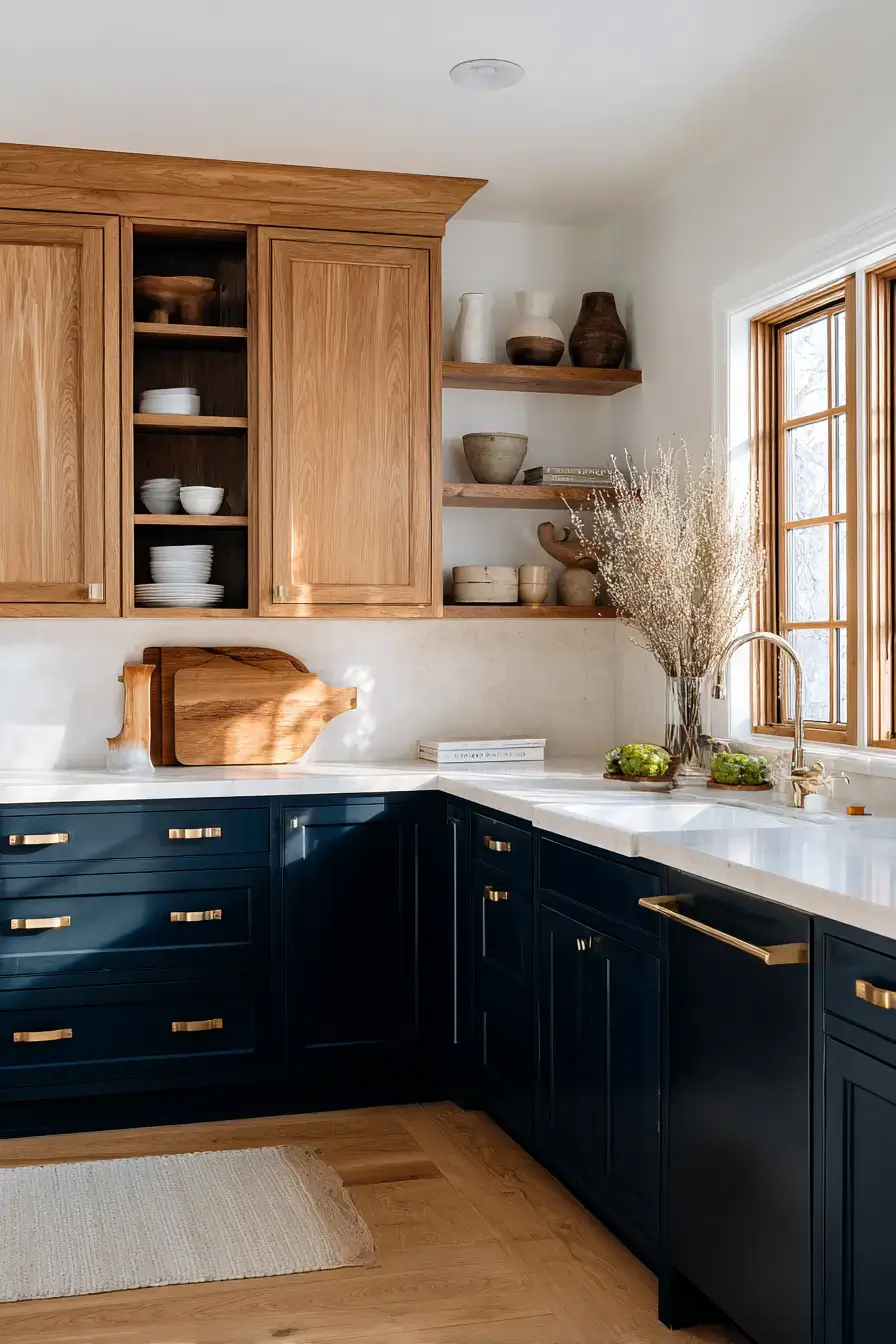 29 Two Toned Kitchen Cabinets Ideas with a Charcoal Base