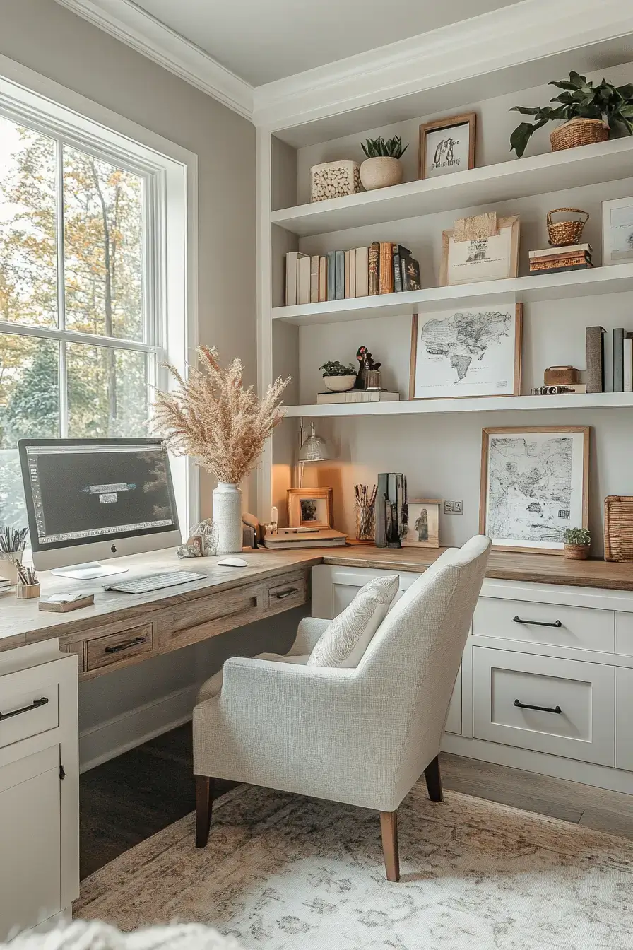 29 Dopamine Decor Office Ideas in Coral and Mustard