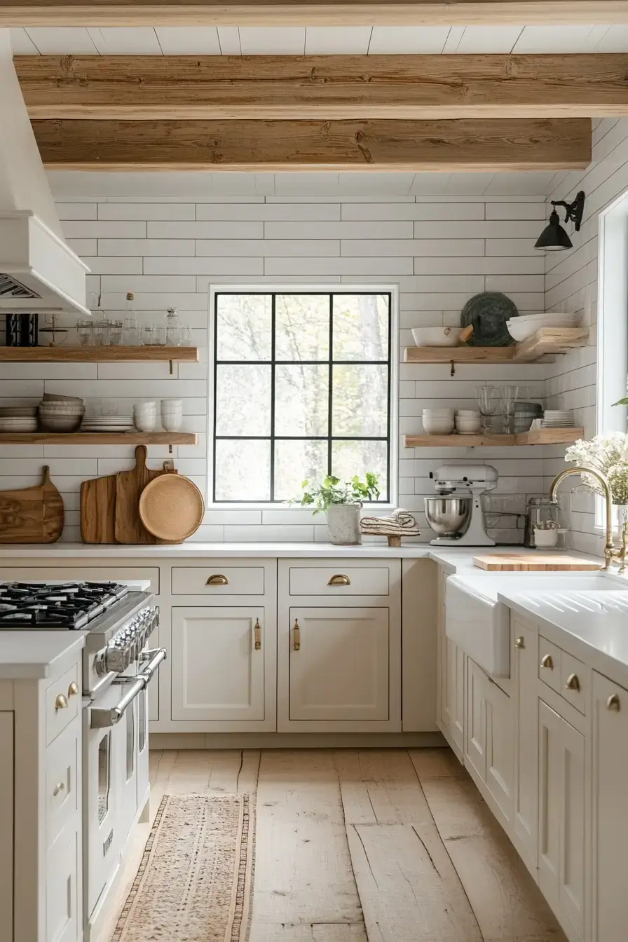 29 Shaker Kitchen Cabinets Ideas with Antique Brass Pulls