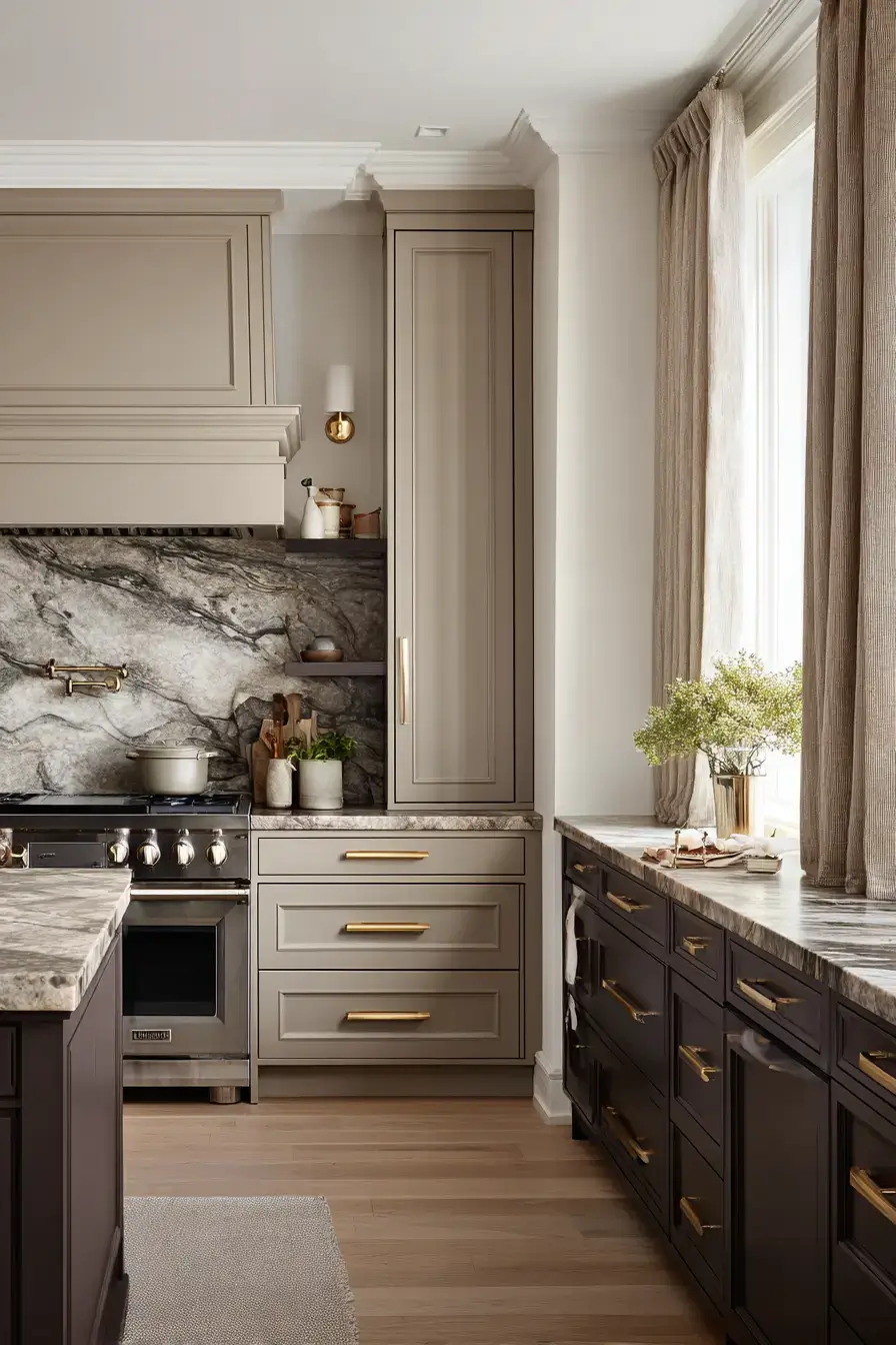 29 Two Tone Kitchen Cabinets Ideas with an Olive and White Split
