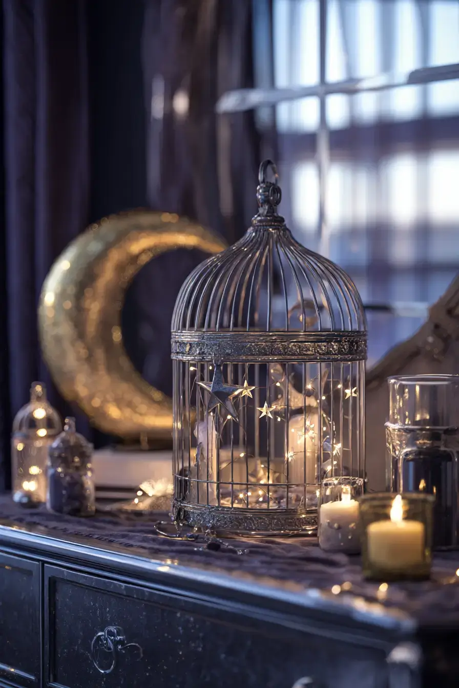 29 Vintage Birdcage Decor Ideas with an Aged Brass Cage vintage birdcage decor ideas