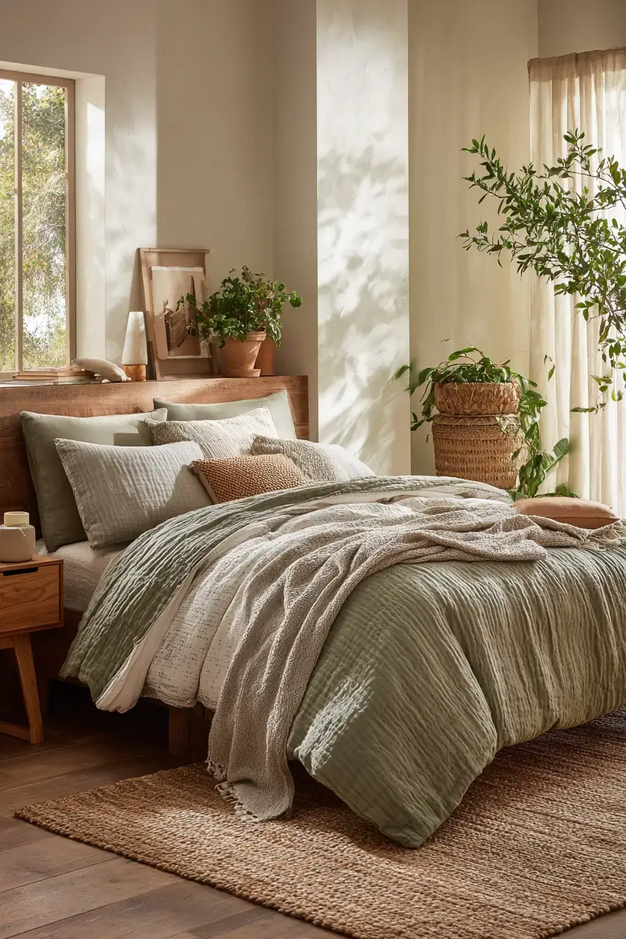 29 Green Boho Bedroom Ideas with a Forest Green Wall