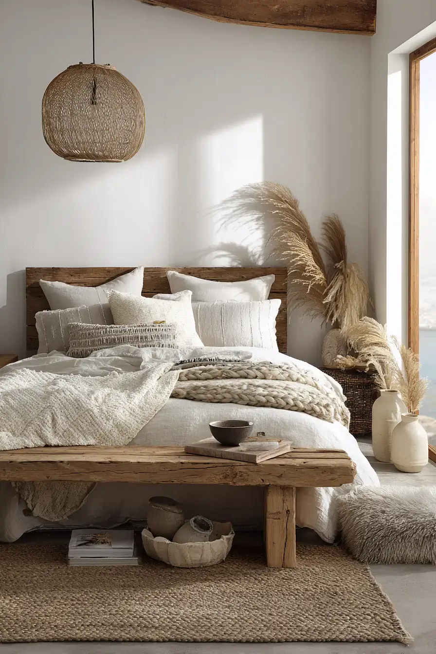 29 Beachy Boho Bedroom Ideas with a Cane Headboard