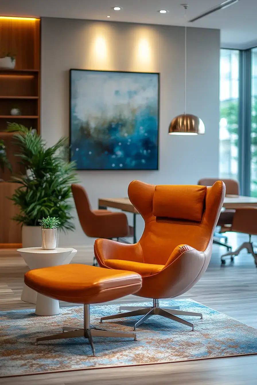 29 Dopamine Decor Office Ideas in Coral and Mustard