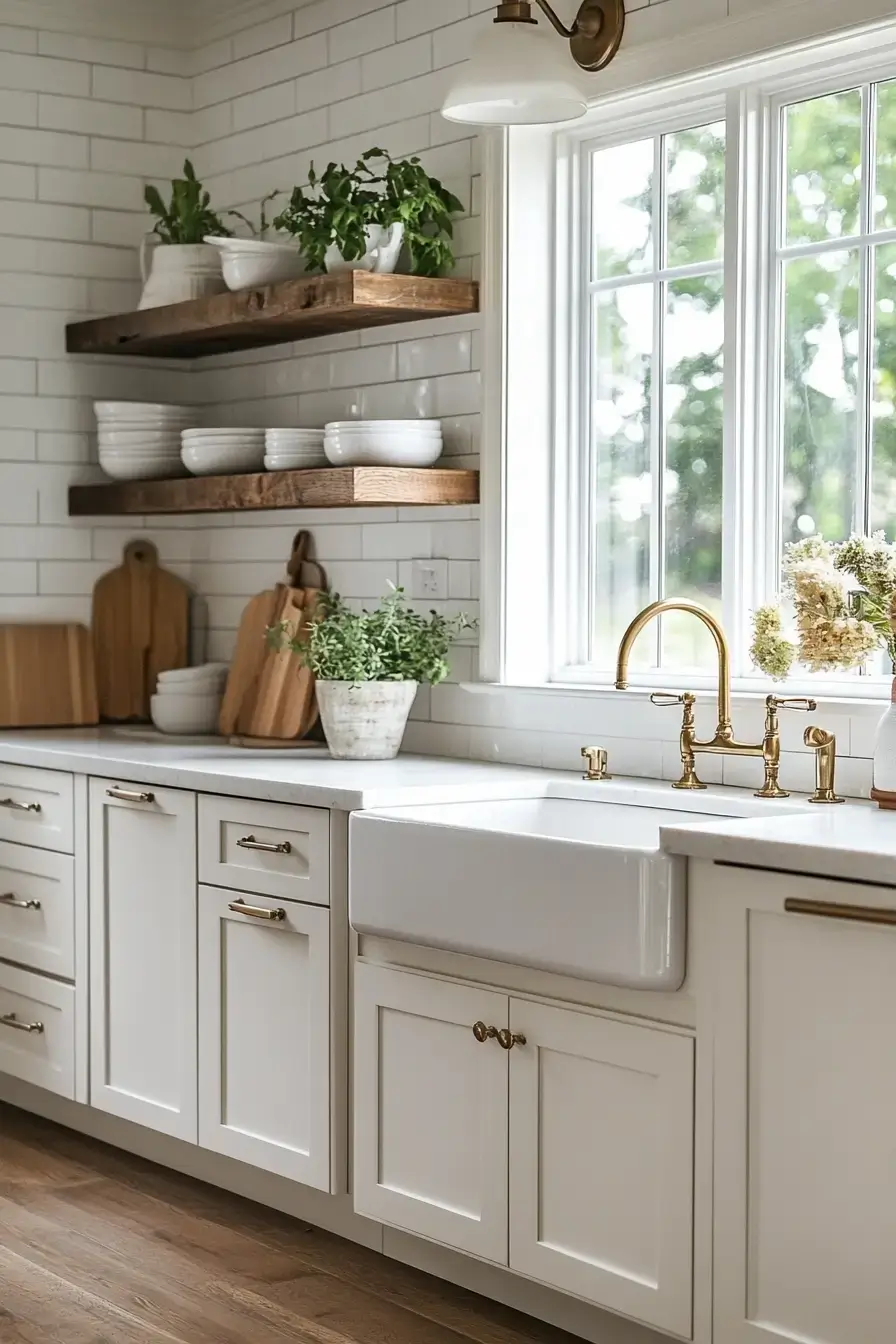 29 Farmhouse Kitchen With White Cabinets Ideas That Feel Lived-In