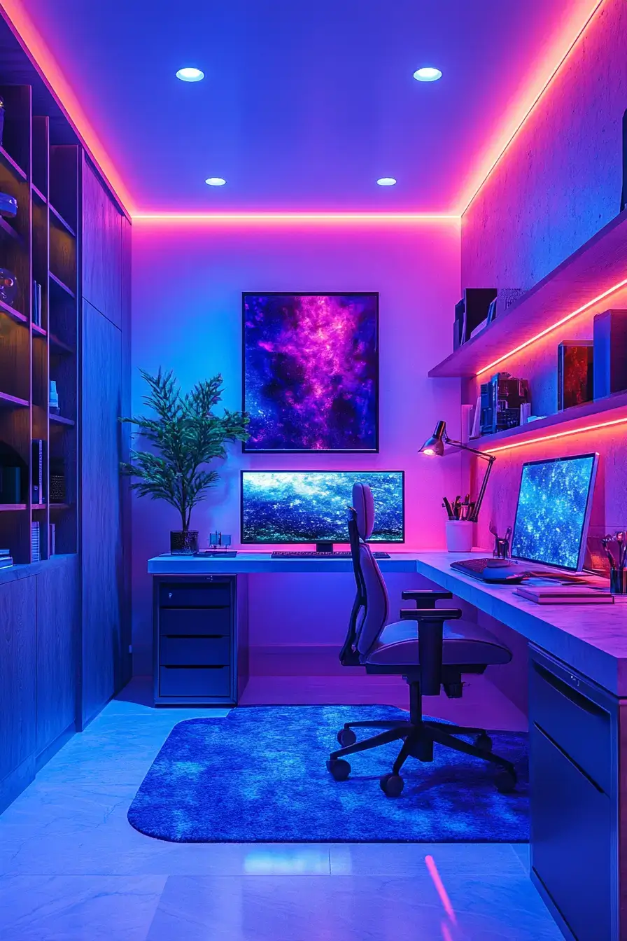 29 Dopamine Decor Office Ideas in Coral and Mustard