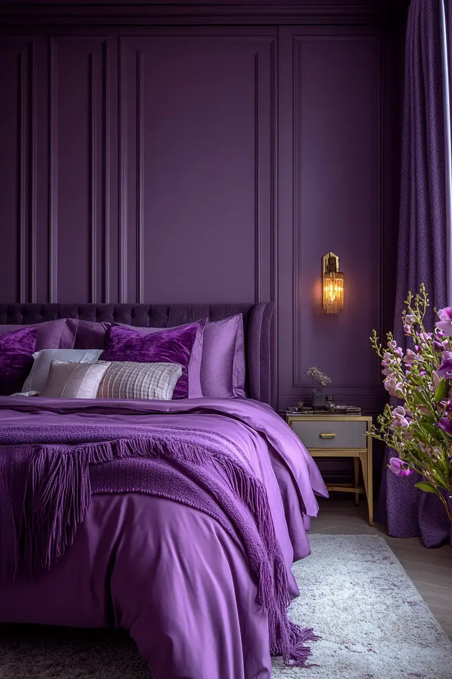 29 Purple Room Decor Ideas with a Plum Accent Wall