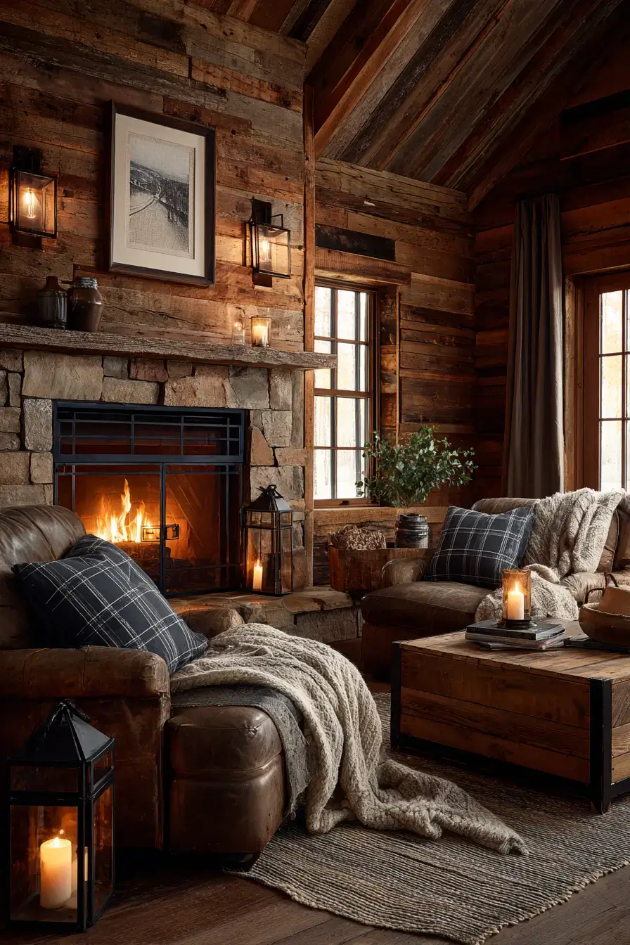 29 Warm Rustic Living Room Ideas with a Real Fireplace Feel